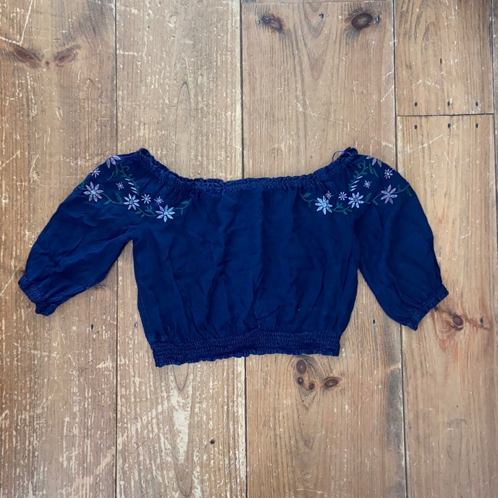 Tramp - blue crop top (M)